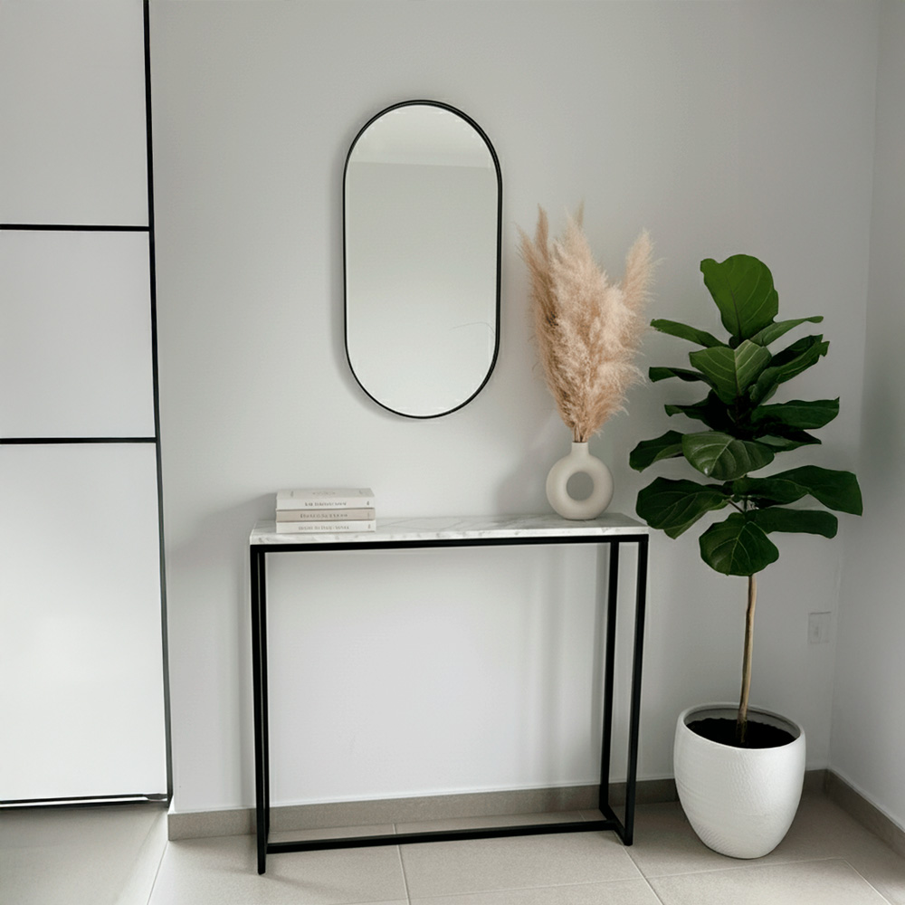 Dressoire Marmol Carrara Con Base de Hierro Negro. Tiempo de fabricación 15 días aprox.