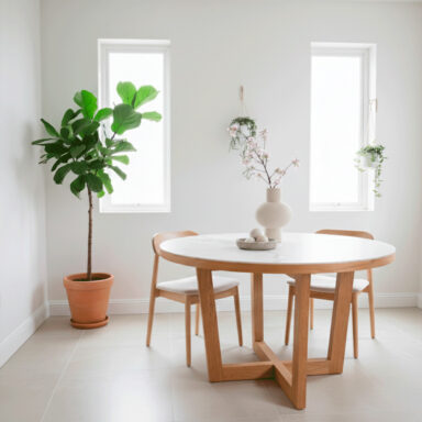 Alternative view of Mesa de Comedor Dekton Aura 8mm Pata Cruz Paraíso